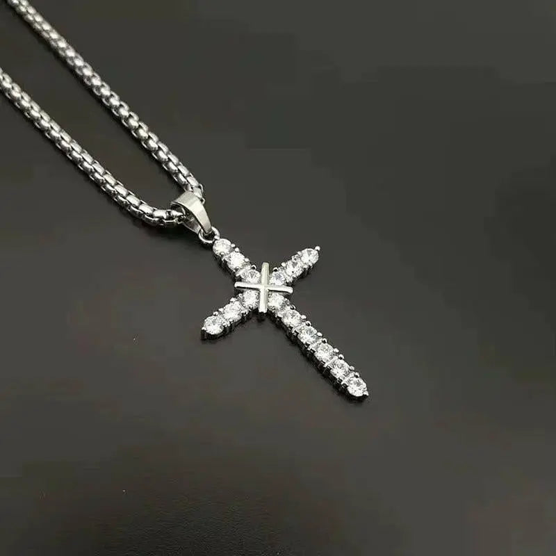 Pendentifs Croix Femme Dropshipping Or Noir Couleur Acier Inoxydable Jésus Pendentif Croix Collier Bijoux pour Hommes/Femmes