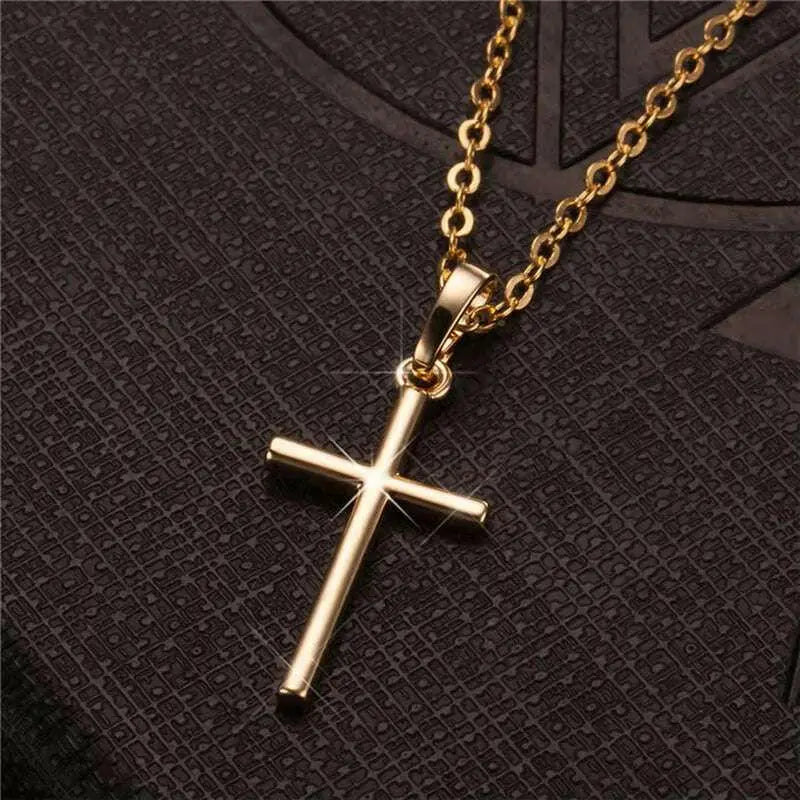 Pendentifs Croix Femme Dropshipping Or Noir Couleur Acier Inoxydable Jésus Pendentif Croix Collier Bijoux pour Hommes/Femmes
