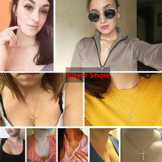 Pendentifs Croix Femme Dropshipping Or Noir Couleur Acier Inoxydable Jésus Pendentif Croix Collier Bijoux pour Hommes/Femmes