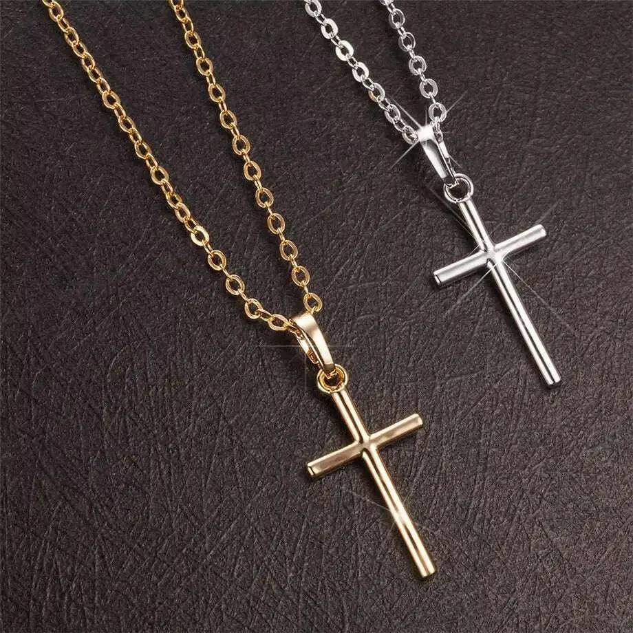 Pendentifs Croix Femme Dropshipping Or Noir Couleur Acier Inoxydable Jésus Pendentif Croix Collier Bijoux pour Hommes/Femmes