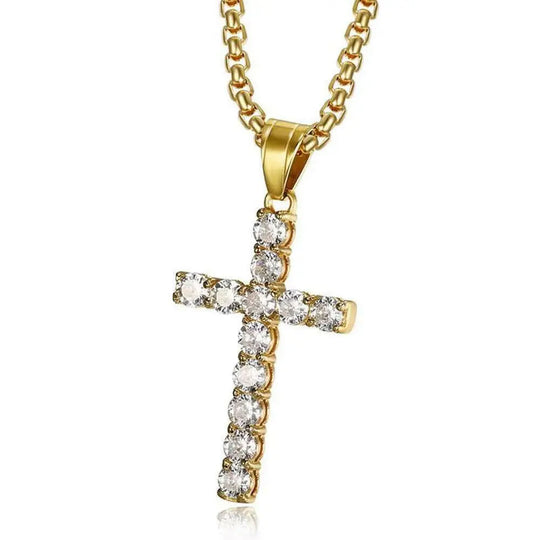 Pendentifs Croix Femme Dropshipping Or Noir Couleur Acier Inoxydable Jésus Pendentif Croix Collier Bijoux pour Hommes/Femmes