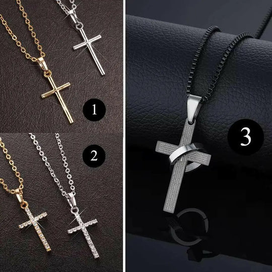 Pendentifs Croix Femme Dropshipping Or Noir Couleur Acier Inoxydable Jésus Pendentif Croix Collier Bijoux pour Hommes/Femmes