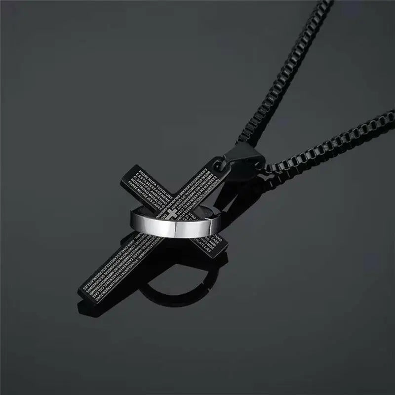 Pendentifs Croix Femme Dropshipping Or Noir Couleur Acier Inoxydable Jésus Pendentif Croix Collier Bijoux pour Hommes/Femmes