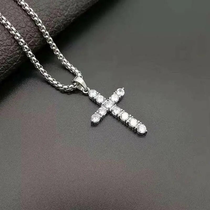 Pendentifs Croix Femme Dropshipping Or Noir Couleur Acier Inoxydable Jésus Pendentif Croix Collier Bijoux pour Hommes/Femmes