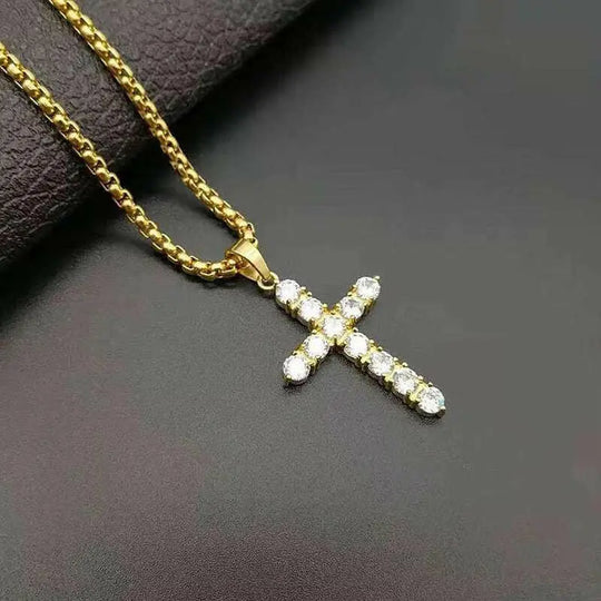 Pendentifs Croix Femme Dropshipping Or Noir Couleur Acier Inoxydable Jésus Pendentif Croix Collier Bijoux pour Hommes/Femmes