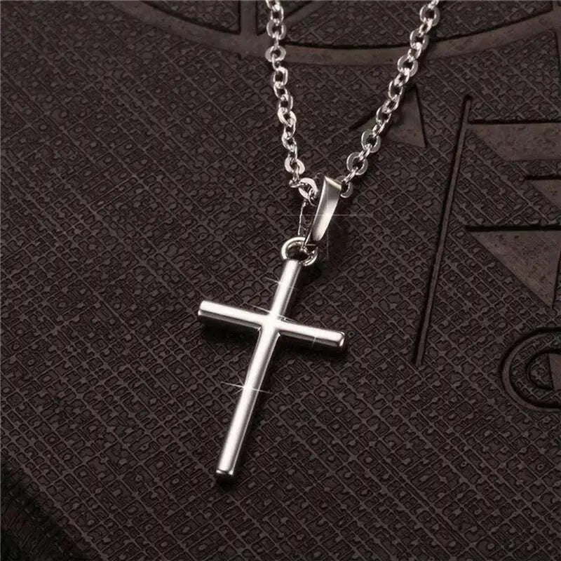 Pendentifs Croix Femme Dropshipping Or Noir Couleur Acier Inoxydable Jésus Pendentif Croix Collier Bijoux pour Hommes/Femmes
