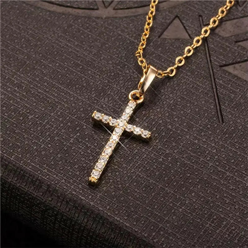 Pendentifs Croix Femme Dropshipping Or Noir Couleur Acier Inoxydable Jésus Pendentif Croix Collier Bijoux pour Hommes/Femmes