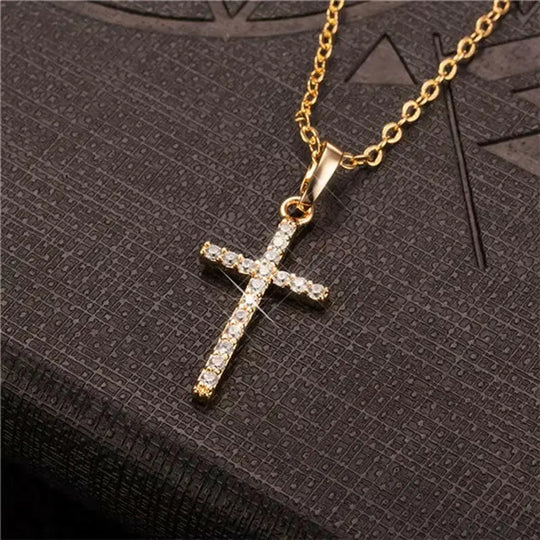 Pendentifs Croix Femme Dropshipping Or Noir Couleur Acier Inoxydable Jésus Pendentif Croix Collier Bijoux pour Hommes/Femmes