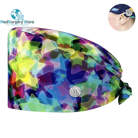 New Scrub Nurse Hat Floral Bouffant Cap Fashion Multicolour Nurse Scrub Caps Adjustable Bandage Turban Surgical Doctor Nurse Hats