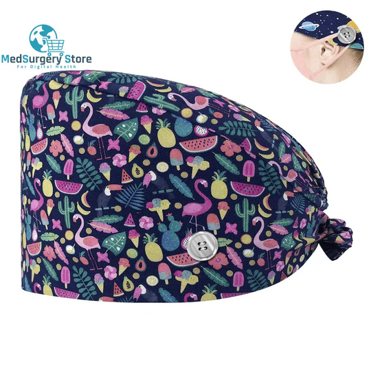 New Scrub Nurse Hat Floral Bouffant Cap Fashion Multicolour Nurse Scrub Caps Adjustable Bandage Turban Surgical Doctor Nurse Hats