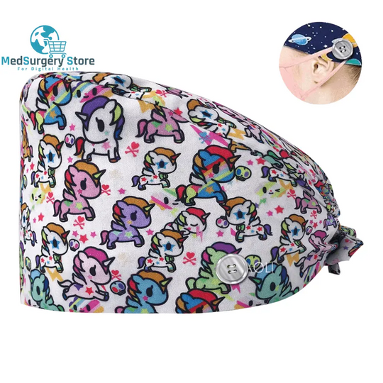 New Scrub Nurse Hat Floral Bouffant Cap Fashion Multicolour Nurse Scrub Caps Adjustable Bandage Turban Surgical Doctor Nurse Hats