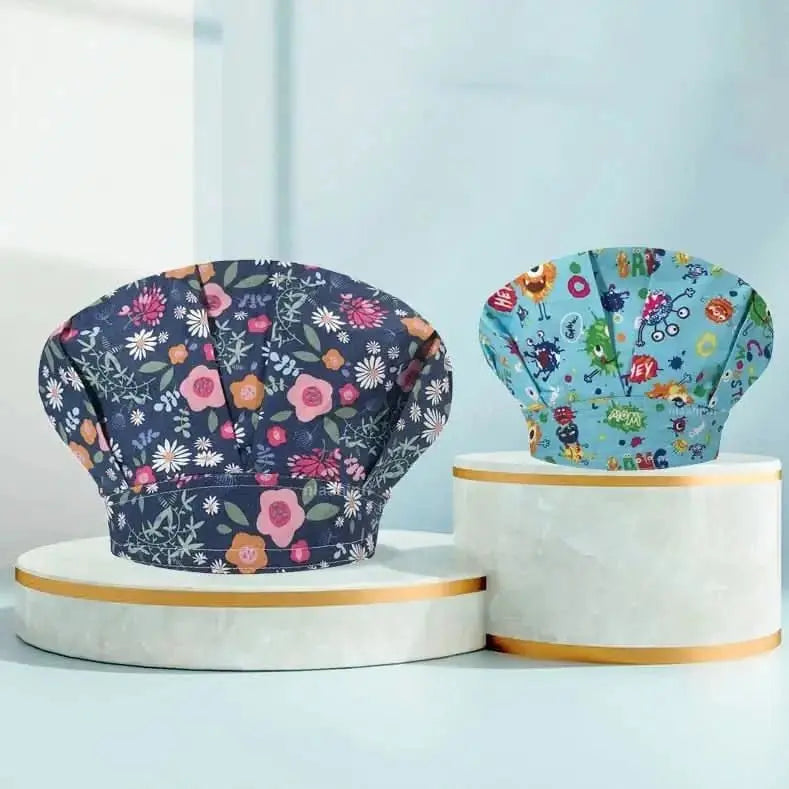 🧢Casquette chirurgicale unisexe en coton - Imprimé animal amusant | Ajustable, respirant et professionnel.