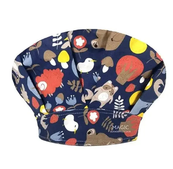 🧢Casquette chirurgicale unisexe en coton - Imprimé animal amusant | Ajustable, respirant et professionnel.