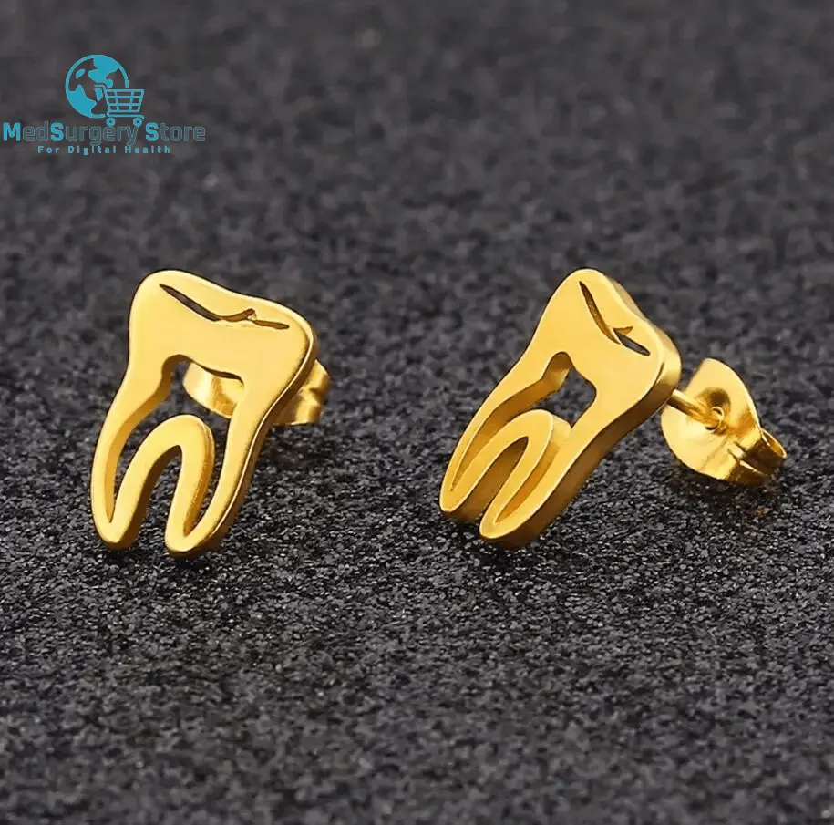 Boucles d'oreilles Minimalist Korean Fashion Earrings Punk Stainless Steel Dentist Tooth Stud Earrings Earrings for Women Doctor Nurse Accessories Are earrings