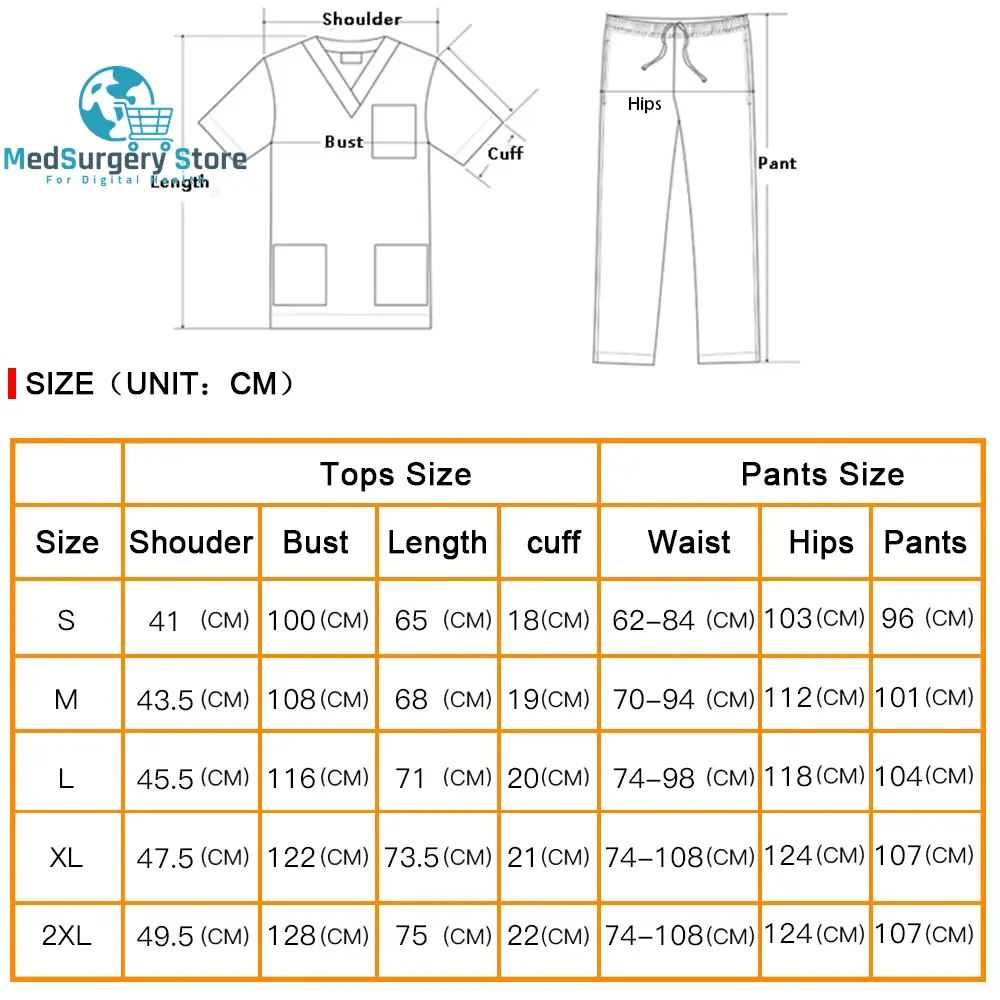 Niaahinn Health Services Scrubs Set Uniforms V-Neck Beauty Salon Work Uniform Women Sets Pet Grooming Institution Scrubs Coat
