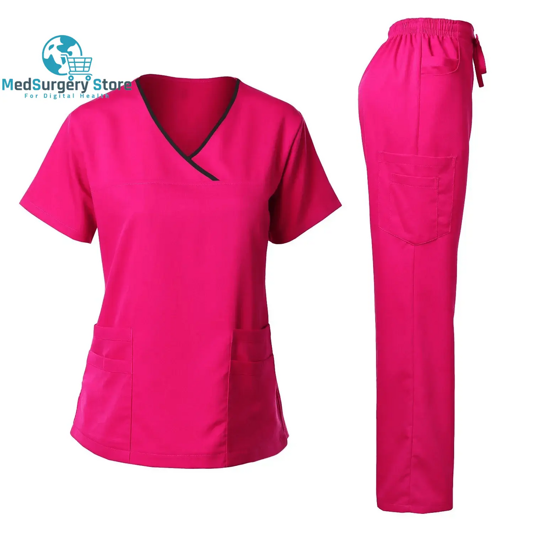 Uniformes chirurgicaux de haute qualité Femme Hôpital Clinique Salon de beauté Spa Tops et Pantalons Médical Femmes Infirmières Scrub Uniforms Sets