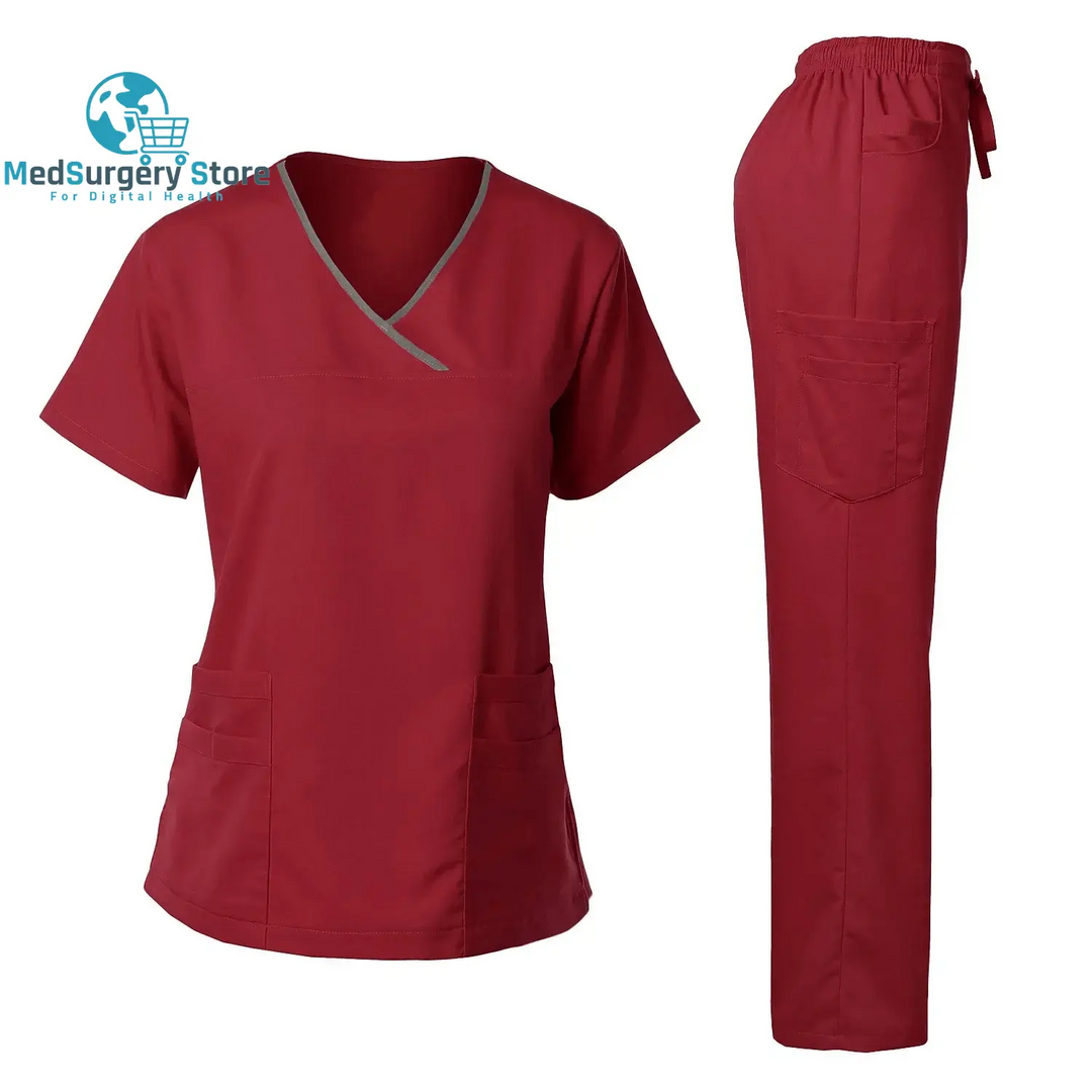 Uniformes chirurgicaux de haute qualité Femme Hôpital Clinique Salon de beauté Spa Tops et Pantalons Médical Femmes Infirmières Scrub Uniforms Sets