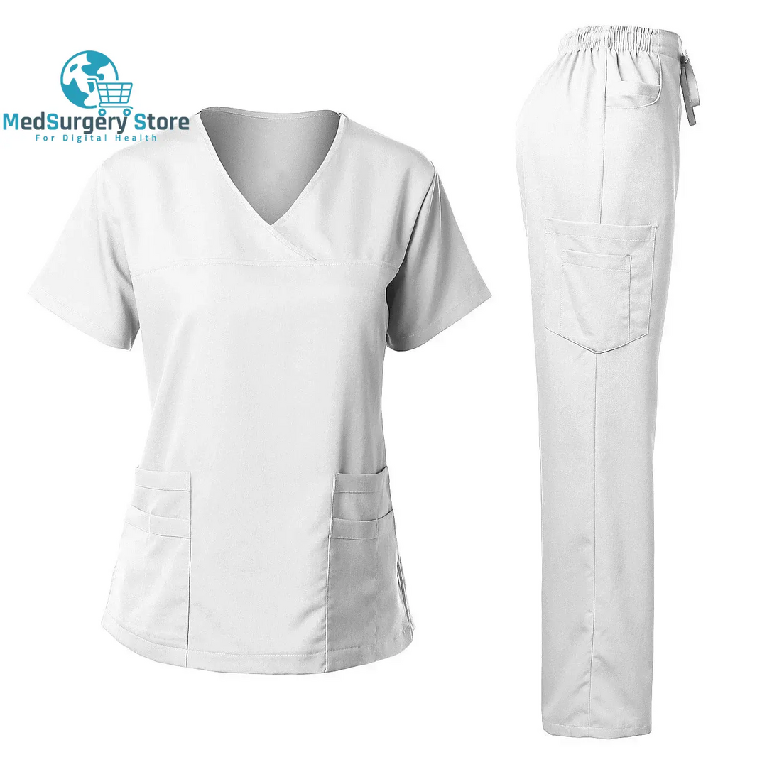 Uniformes chirurgicaux de haute qualité Femme Hôpital Clinique Salon de beauté Spa Tops et Pantalons Médical Femmes Infirmières Scrub Uniforms Sets