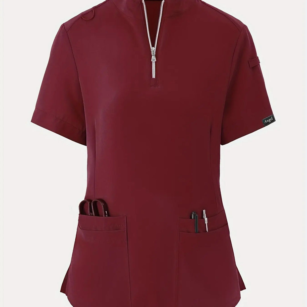 Top d'infirmière extensible et confortable - doux, respirant, fermeture éclair sur le devant, manches courtes, tenue décontractée pour les femmes - idéal pour les professionnels de la santéMedSurgery Store For Digital HealthMedSurgery Store For Digital Health601099564070018 - Burgundy - S(4)BurgundyS(4)Top d'infirmière extensible et confortable - doux, respirant, fermeture éclair sur le devant, manches courtes, tenue décontractée pour les femmes - idéal pour les professionnels de la santé