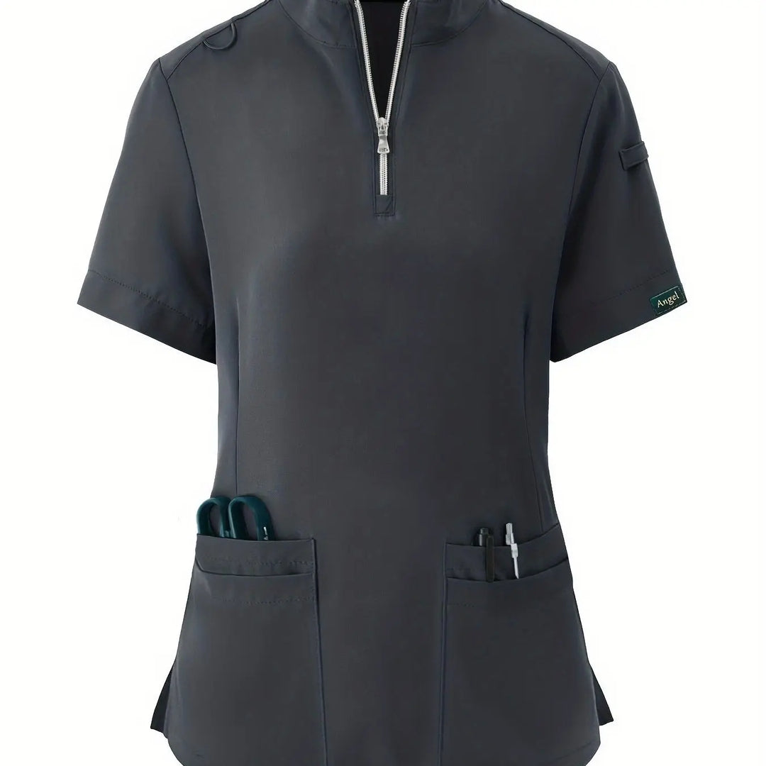 Top d'infirmière extensible et confortable - doux, respirant, fermeture à glissière sur le devant, manches courtes, tenue décontractée pour les femmes - idéal pour les professionnels de la santéMedSurgery Store For Digital HealthMedSurgery Store For Digital Health601099564070018 - Dark Gray - S(4)Dark GrayS(4)Top d'infirmière extensible et confortable - doux, respirant, fermeture à glissière sur le devant, manches courtes, tenue décontractée pour les femmes - idéal pour les professionnels de la santé