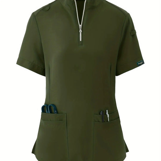 Top d'infirmière extensible et confortable - doux, respirant, fermeture éclair sur le devant, manches courtes, tenue décontractée pour les femmes - idéal pour les professionnels de la santéMedSurgery Store For Digital HealthMedSurgery Store For Digital Health601099564070018 - Olive Green - S(4)Olive GreenS(4)Top d'infirmière extensible et confortable - doux, respirant, fermeture éclair sur le devant, manches courtes, tenue décontractée pour les femmes - idéal pour les professionnels de la santé