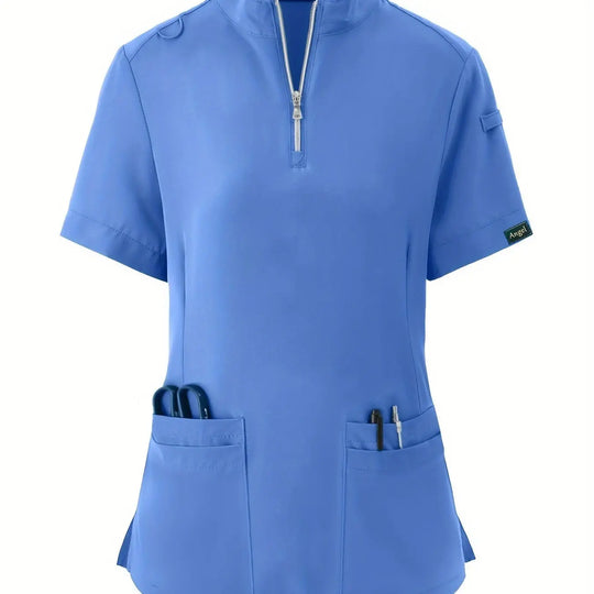Top d'infirmière extensible et confortable - doux, respirant, fermeture éclair sur le devant, manches courtes, tenue décontractée pour les femmes - idéal pour les professionnels de la santéMedSurgery Store For Digital HealthMedSurgery Store For Digital Health601099564070018 - Light Blue - S(4)Light BlueS(4)Top d'infirmière extensible et confortable - doux, respirant, fermeture éclair sur le devant, manches courtes, tenue décontractée pour les femmes - idéal pour les professionnels de la santé