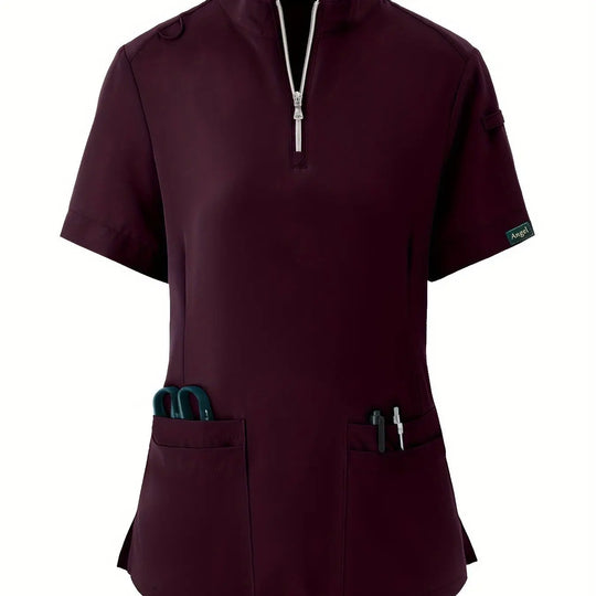 Top d'infirmière extensible et confortable - doux, respirant, fermeture éclair sur le devant, manches courtes, uniforme de soins de santé décontracté pour les femmes - idéal pour les professionnels de la santéMedSurgery Store For Digital HealthMedSurgery Store For Digital Health601099564070018 - Dark Red - A - S(4)Dark Red - AS(4)Top d'infirmière extensible et confortable - doux, respirant, fermeture éclair sur le devant, manches courtes, uniforme de soins de santé décontracté pour les femmes - idéal pour les professionnels de la santé
