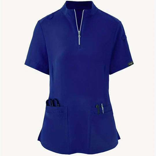 Top d'infirmière extensible et confortable - doux, respirant, fermeture éclair sur le devant, manches courtes, tenue décontractée pour les femmes - idéal pour les professionnels de la santéMedSurgery Store For Digital HealthMedSurgery Store For Digital Health601099564070018 - Royal Blue - S(4)Royal BlueS(4)Top d'infirmière extensible et confortable - doux, respirant, fermeture éclair sur le devant, manches courtes, tenue décontractée pour les femmes - idéal pour les professionnels de la santé