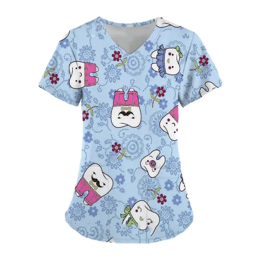 Teeth Print Scrub Tops For Women, Dentist Work Uniform, Women's Scrubs, Hospital Scrubs, 2024dsers - fulfillment - serviceMedSurgery Store For Digital Health1005007655720100 - HSC04J202403197 - XSHSC04J202403197XTooth Print Scrub Tops For Women, Dentist Work Uniform, Women's Scrubs, Women's Scrubs, Hospital Scrubs, 2024