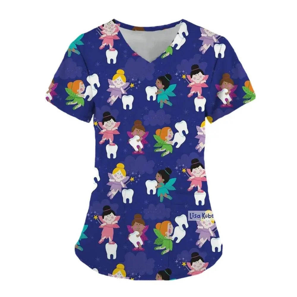 Teeth Print Scrub Tops For Women, Dentist Work Uniform, Women's Scrubs, Hospital Scrubs, 2024dsers - fulfillment - serviceMedSurgery Store For Digital Health1005007655720100 - HSC04J202403197 - XSHSC04J202403197XTooth Print Scrub Tops For Women, Dentist Work Uniform, Women's Scrubs, Women's Scrubs, Hospital Scrubs, 2024