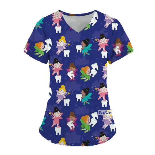 Teeth Print Scrub Tops For Women, Dentist Work Uniform, Women's Scrubs, Hospital Scrubs, 2024dsers - fulfillment - serviceMedSurgery Store For Digital Health1005007655720100 - HSC04J202403197 - XSHSC04J202403197XTooth Print Scrub Tops For Women, Dentist Work Uniform, Women's Scrubs, Women's Scrubs, Hospital Scrubs, 2024