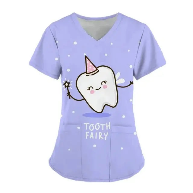Teeth Print Scrub Tops For Women, Dentist Work Uniform, Women's Scrubs, Hospital Scrubs, 2024dsers - fulfillment - serviceMedSurgery Store For Digital Health1005007655720100 - HSC04J20240319B - XSHSC04J20240319BXTooth Print Scrub Tops For Women, Dentist Work Uniform, Women's Scrubs, Women's Scrubs, Hospital Scrubs, 2024