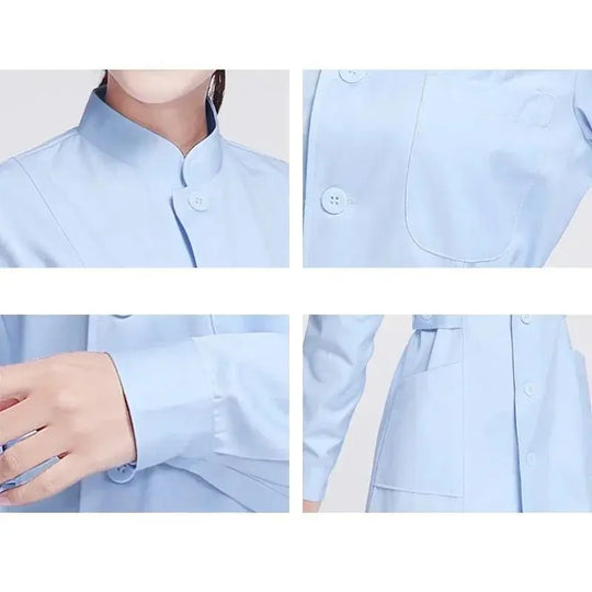 Uniforme d'infirmière, blouses de laboratoire pour femmes, costume d'infirmière professionnelle, vêtements de travail à manches longues pour salon de beauté, robe médicale Solid Coloudsers - fulfilment - serviceMedSurgery Store For Digital Health1005006321805856 - White - XXLWhiteXXLUniforme d'infirmière, blouses de laboratoire pour femmes, costume d'infirmière professionnelle, vêtements de travail à manches longues pour salon de beauté, robe médicale Solid Coloups