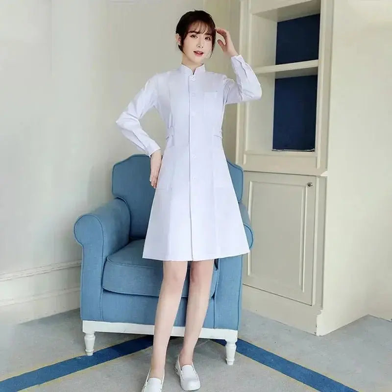 Uniforme d'infirmière, blouses de laboratoire pour femmes, costume d'infirmière professionnelle, vêtements de travail à manches longues pour salon de beauté, robe médicale Solid Coloudsers - fulfilment - serviceMedSurgery Store For Digital Health1005006321805856 - White - XXLWhiteXXLUniforme d'infirmière, blouses de laboratoire pour femmes, costume d'infirmière professionnelle, vêtements de travail à manches longues pour salon de beauté, robe médicale Solid Coloups