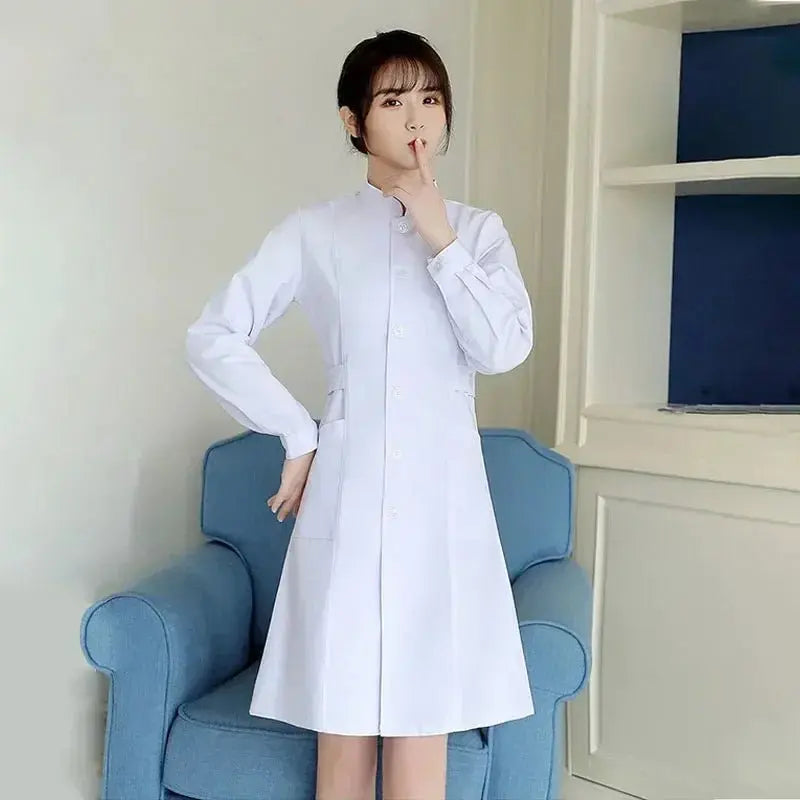 Uniforme d'infirmière, blouses de laboratoire pour femmes, costume d'infirmière professionnelle, vêtements de travail à manches longues pour salon de beauté, robe médicale Solid Coloudsers - fulfilment - serviceMedSurgery Store For Digital Health1005006321805856 - White - XXLWhiteXXLUniforme d'infirmière, blouses de laboratoire pour femmes, costume d'infirmière professionnelle, vêtements de travail à manches longues pour salon de beauté, robe médicale Solid Coloups