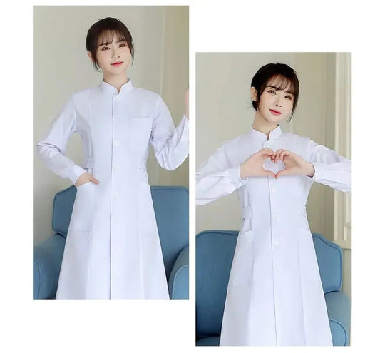 Uniforme d'infirmière, blouses de laboratoire pour femmes, costume d'infirmière professionnelle, vêtements de travail à manches longues pour salon de beauté, robe médicale Solid Coloudsers - fulfilment - serviceMedSurgery Store For Digital Health1005006321805856 - White - XXLWhiteXXLUniforme d'infirmière, blouses de laboratoire pour femmes, costume d'infirmière professionnelle, vêtements de travail à manches longues pour salon de beauté, robe médicale Solid Coloups