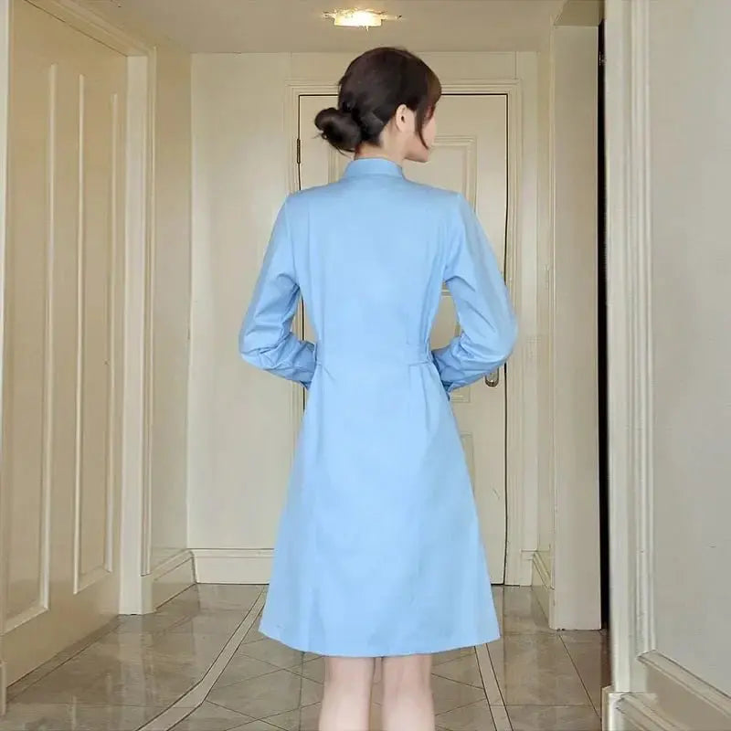 Uniforme d'infirmière, blouses de laboratoire pour femmes, costume d'infirmière professionnelle, vêtements de travail à manches longues pour salon de beauté, robe médicale Solid Coloudsers - fulfilment - serviceMedSurgery Store For Digital Health1005006321805856 - White - XXLWhiteXXLUniforme d'infirmière, blouses de laboratoire pour femmes, costume d'infirmière professionnelle, vêtements de travail à manches longues pour salon de beauté, robe médicale Solid Coloups