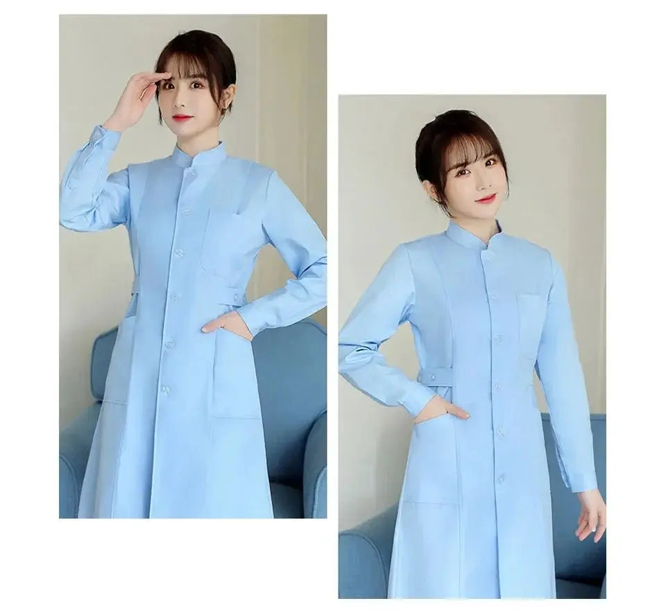 Uniforme d'infirmière, blouses de laboratoire pour femmes, costume d'infirmière professionnelle, vêtements de travail à manches longues pour salon de beauté, robe médicale Solid Coloudsers - fulfilment - serviceMedSurgery Store For Digital Health1005006321805856 - White - XXLWhiteXXLUniforme d'infirmière, blouses de laboratoire pour femmes, costume d'infirmière professionnelle, vêtements de travail à manches longues pour salon de beauté, robe médicale Solid Coloups