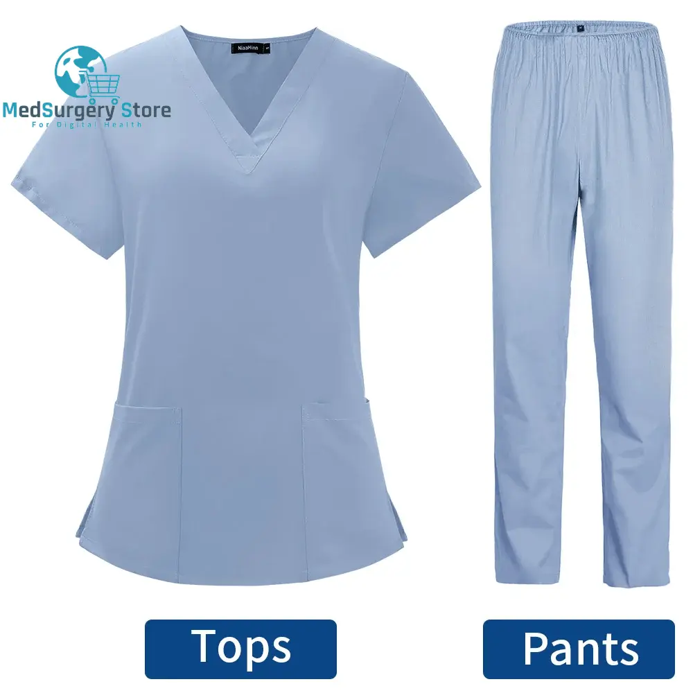 Uniformes de toilettage pour animaux de compagnie Uniformes de médecin Poils non collants Infirmière Femme Vêtements médicaux en tissu fin et léger pour l'été Uniforme clinique Femme