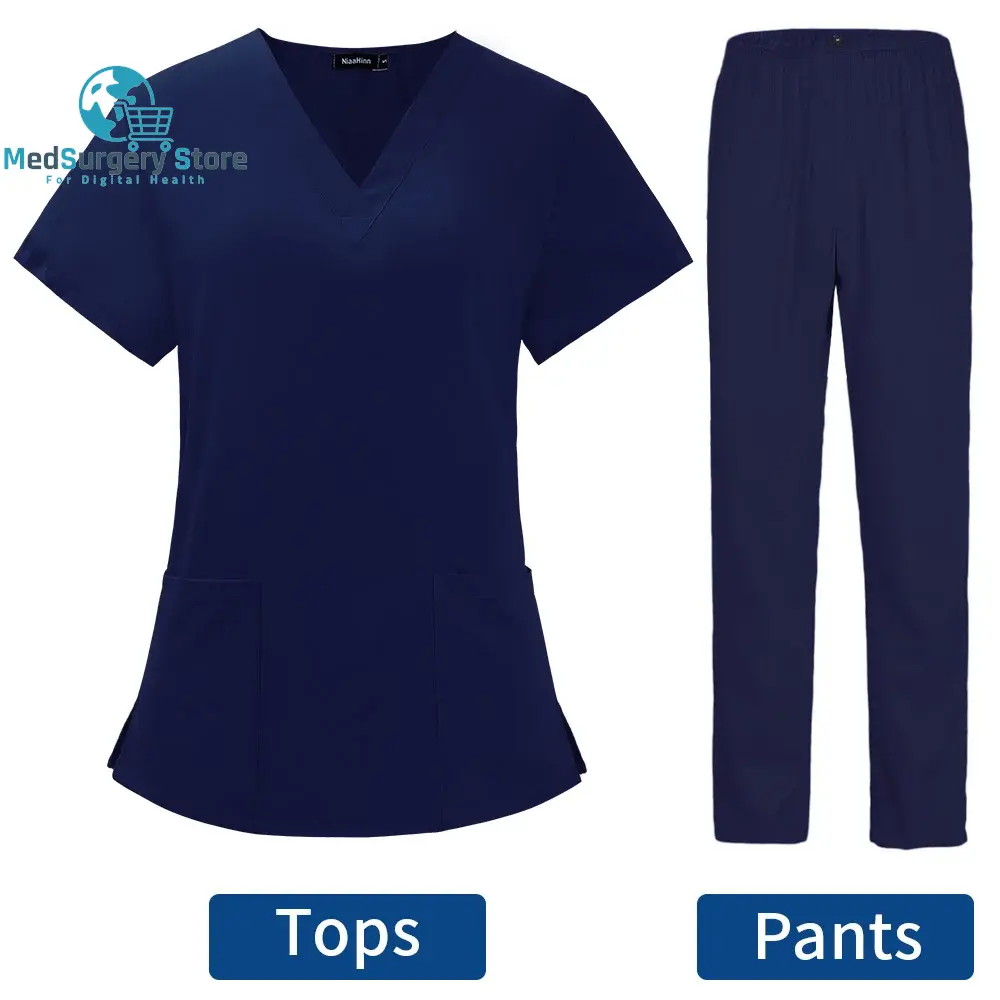 Uniformes de toilettage pour animaux de compagnie Uniformes de médecin Poils non collants Infirmière Femme Vêtements médicaux en tissu fin et léger pour l'été Uniforme clinique Femme