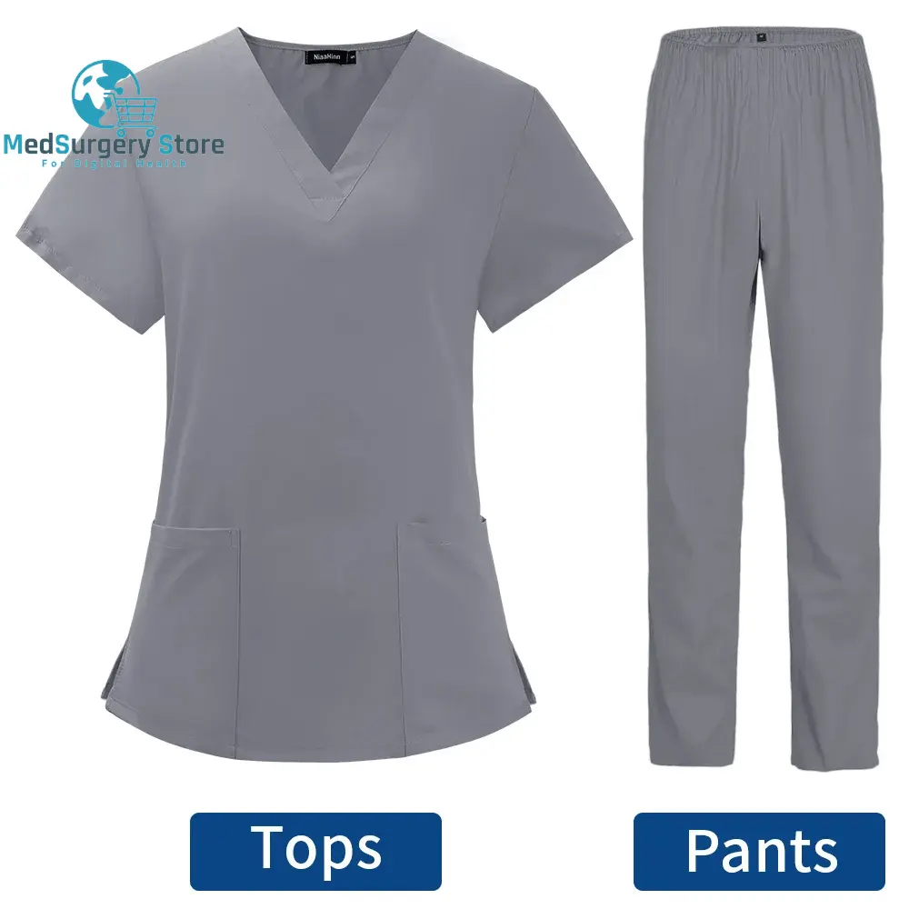 Uniformes de toilettage pour animaux de compagnie Uniformes de médecin Poils non collants Infirmière Femme Vêtements médicaux en tissu fin et léger pour l'été Uniforme clinique Femme