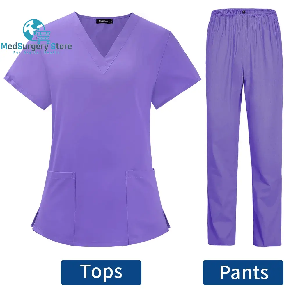 Uniformes de toilettage pour animaux de compagnie Uniformes de médecin Poils non collants Infirmière Femme Vêtements médicaux en tissu fin et léger pour l'été Uniforme clinique Femme