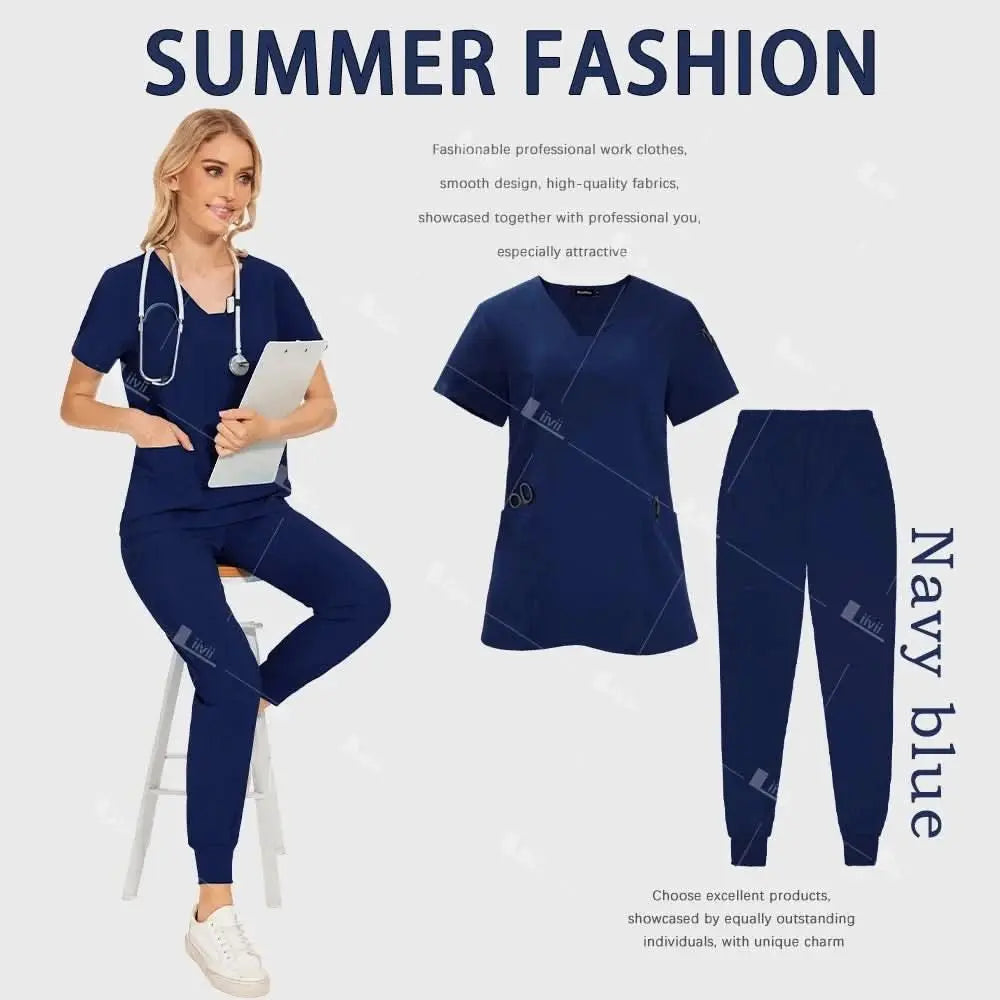 HTTHDD Premium Surgical Scrubs - Blouse unisexe respirante avec poches.