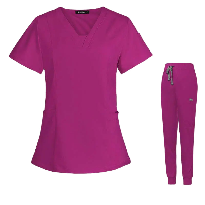 Combinaison chirurgicale fendue à col V Infirmière à manches courtesVêtements et accessoiresCJdropshippingMedSurgery Store For Digital HealthCJTZ153517236JQRose RedXSV - neck Split Surgical Gown Suit Female Short - sleeved Nurse