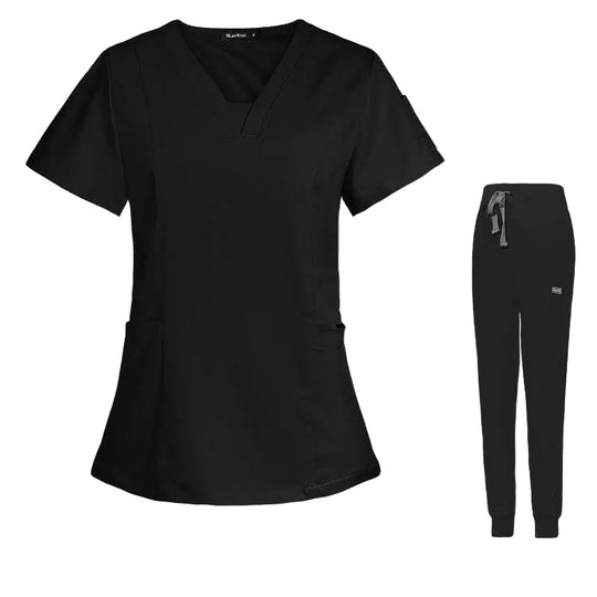 Combinaison chirurgicale fendue à col V Infirmière à manches courtesVêtements et accessoiresCJdropshippingMedSurgery Store For Digital HealthCJTZ153517215OLBlackXSV - neck Split Surgical Gown Suit Female Short - sleeved Nurse