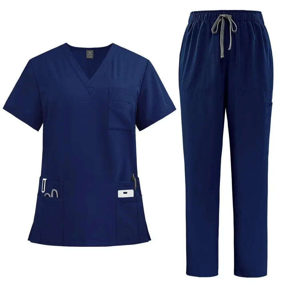 Ensemble médical professionnel pour femmes - Top à encolure en V, coupe confortable, avec poches et pantalon à jambe droite pour médecins et infirmièresdsers - fulfillment - serviceMedSurgery Store For Digital Health601099614988804 - Navy blue - SNavy blueEnsemble médical professionnel pour femmes - Top à encolure en V, coupe confortable, avec poches et pantalon à jambe droite pour médecins et infirmières