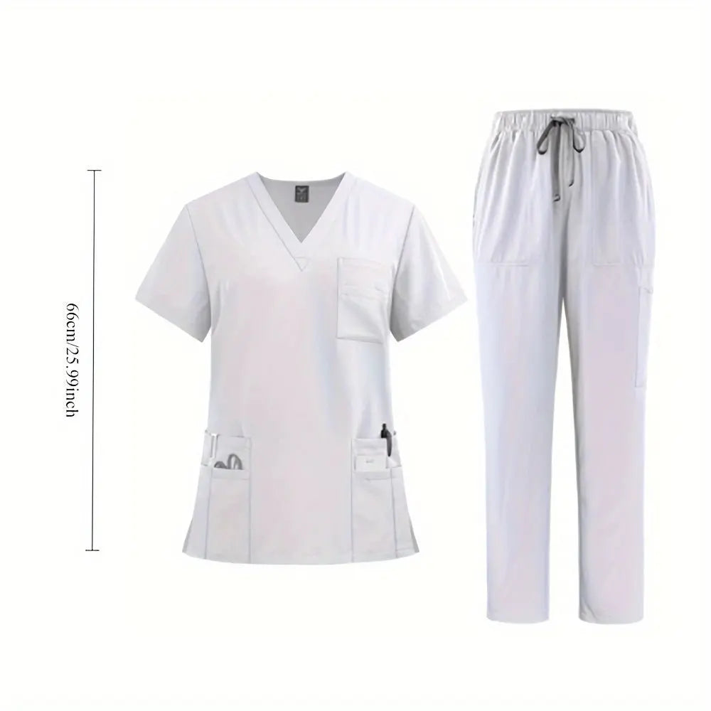 Ensemble médical professionnel pour femmes - Top à encolure en V, coupe confortable, avec poches et pantalon à jambe droite pour médecins et infirmièresdsers - fulfillment - serviceMedSurgery Store For Digital Health601099614988804 - Black - SBlackEnsemble médical professionnel pour femmes - Top à encolure en V, coupe confortable, avec poches et pantalon à jambe droite pour médecins et infirmières