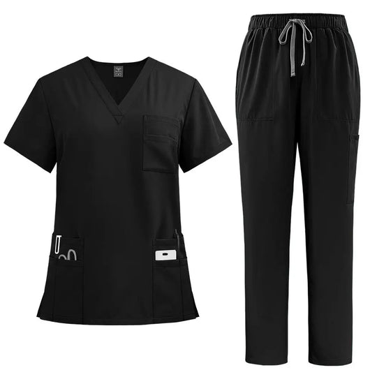 Ensemble médical professionnel pour femmes - Top à encolure en V, coupe confortable, avec poches et pantalon à jambe droite pour médecins et infirmièresdsers - fulfillment - serviceMedSurgery Store For Digital Health601099614988804 - Black - SBlackEnsemble médical professionnel pour femmes - Top à encolure en V, coupe confortable, avec poches et pantalon à jambe droite pour médecins et infirmières