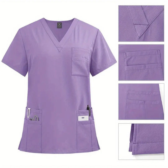 Ensemble médical professionnel pour femmes - Top à encolure en V, coupe confortable, avec poches et pantalon à jambe droite pour médecins et infirmièresdsers - fulfillment - serviceMedSurgery Store For Digital Health601099614988804 - Black - SBlackEnsemble médical professionnel pour femmes - Top à encolure en V, coupe confortable, avec poches et pantalon à jambe droite pour médecins et infirmières