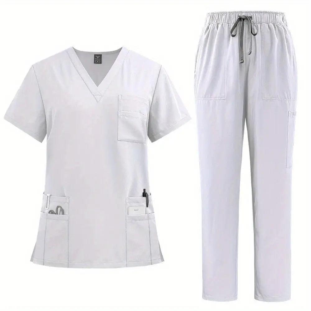 Ensemble médical professionnel pour femmes - Top à encolure en V, coupe confortable, avec poches et pantalon à jambe droite pour médecins et infirmièresdsers - fulfillment - serviceMedSurgery Store For Digital Health601099614988804 - Black - SBlackEnsemble médical professionnel pour femmes - Top à encolure en V, coupe confortable, avec poches et pantalon à jambe droite pour médecins et infirmières